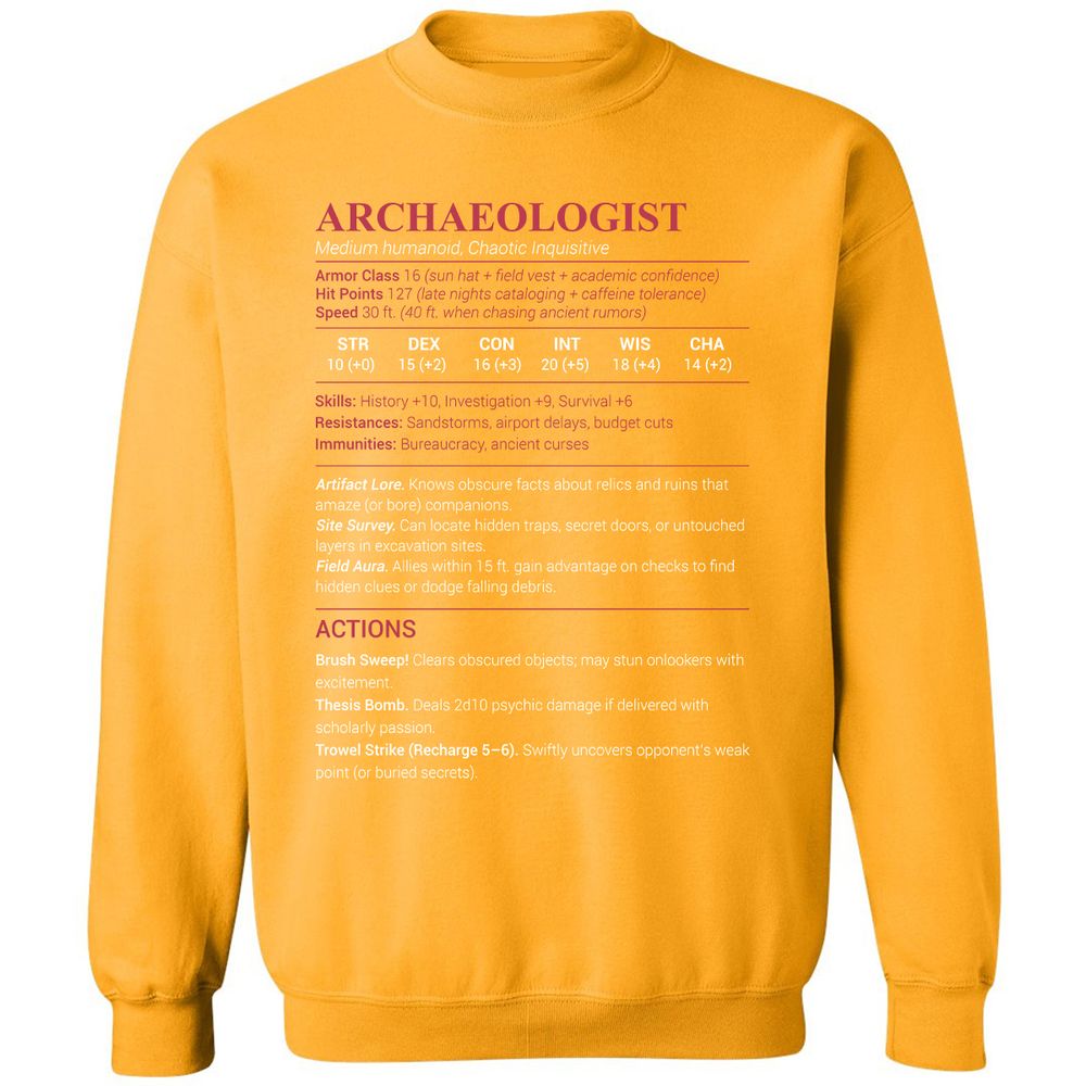 ARCHAEOLOGIST Classic Unisex Sweatshirt - Gold - 11