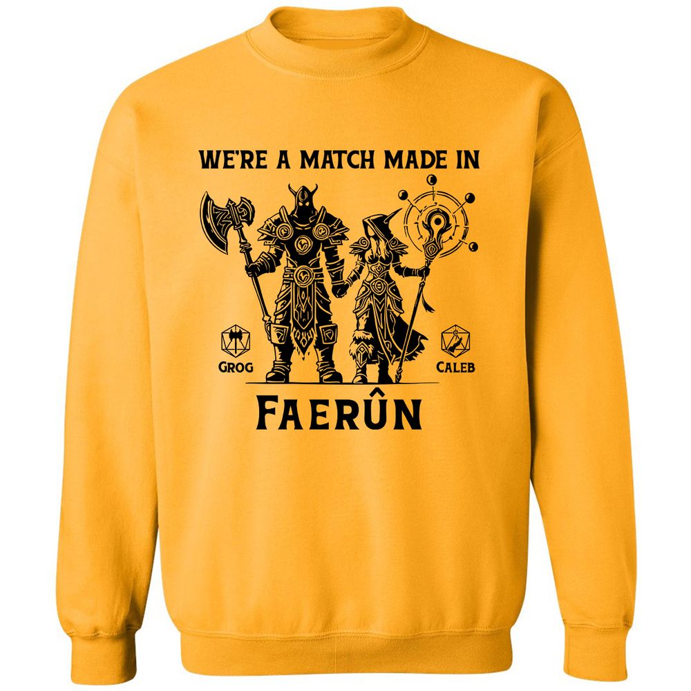 Custom DnD Class Couple Classic Unisex Sweatshirt - Gold - 11
