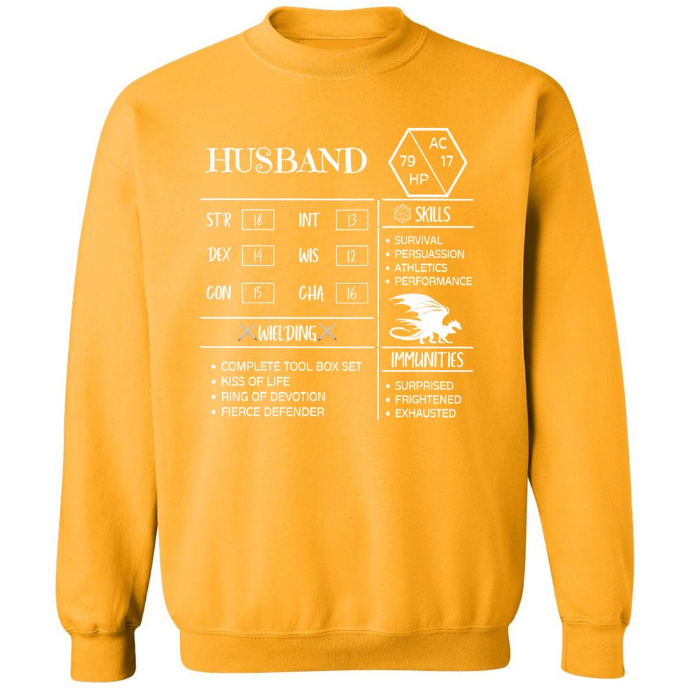 Husband Stats 2 Classic Unisex Sweatshirt - Gold - 11