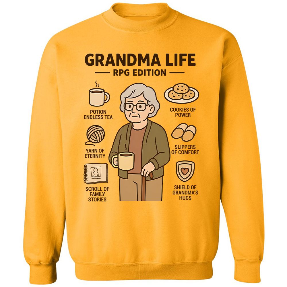 Grandma Life RPG Edition Classic Unisex Sweatshirt - Gold - 11