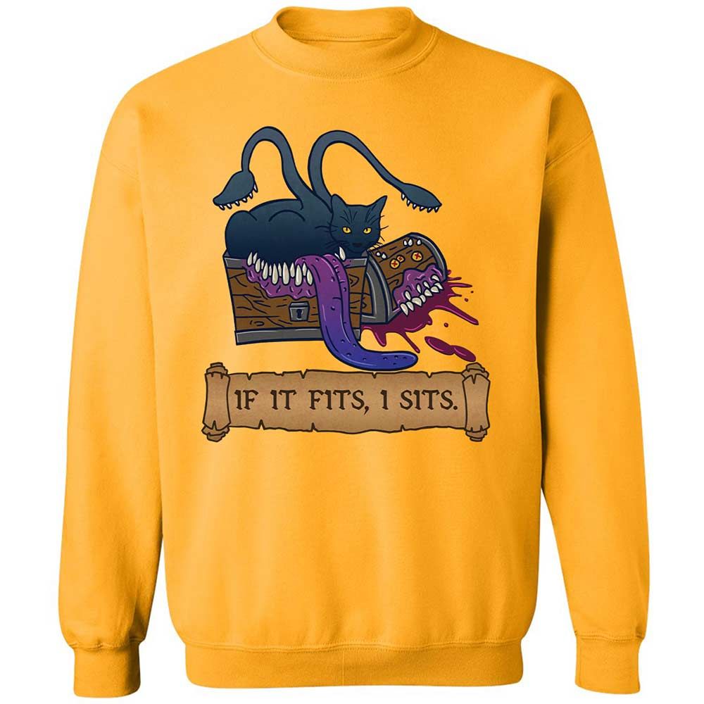 If It Fits I Sits Classic Unisex Sweatshirt - Gold - 11