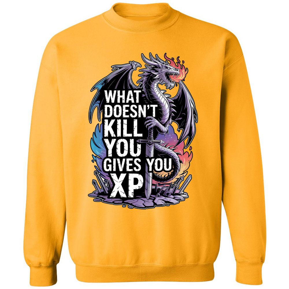 What Doesn't Kill You Dragon Classic Unisex Sweatshirt - Gold - 11
