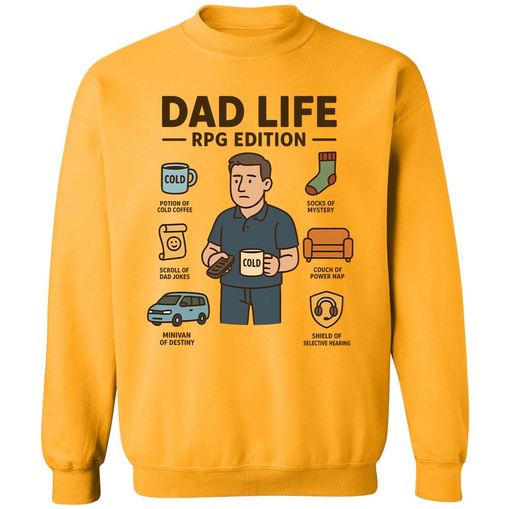 Dad Life RPG Edition Classic Unisex Sweatshirt - Gold - 11