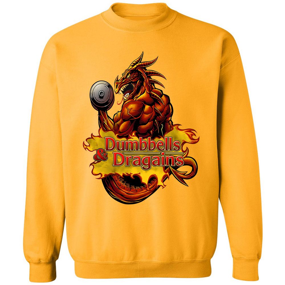 Dumbbells & Dragains Classic Unisex Sweatshirt - Gold - 11