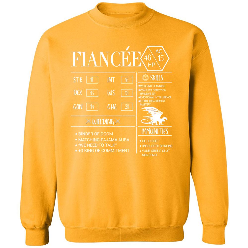 Fiancee Stats Classic Unisex Sweatshirt - Gold - 11