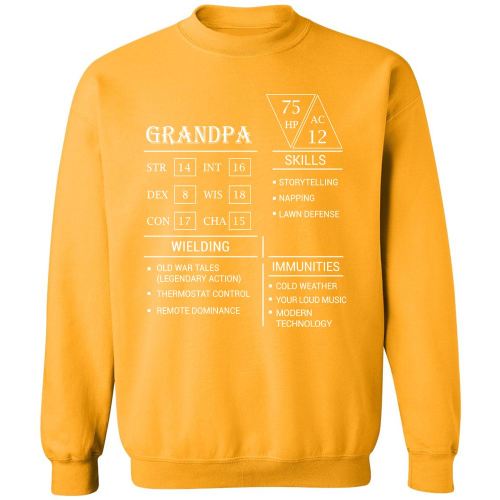 Grandpa Stats Classic Unisex Sweatshirt - Gold - 11