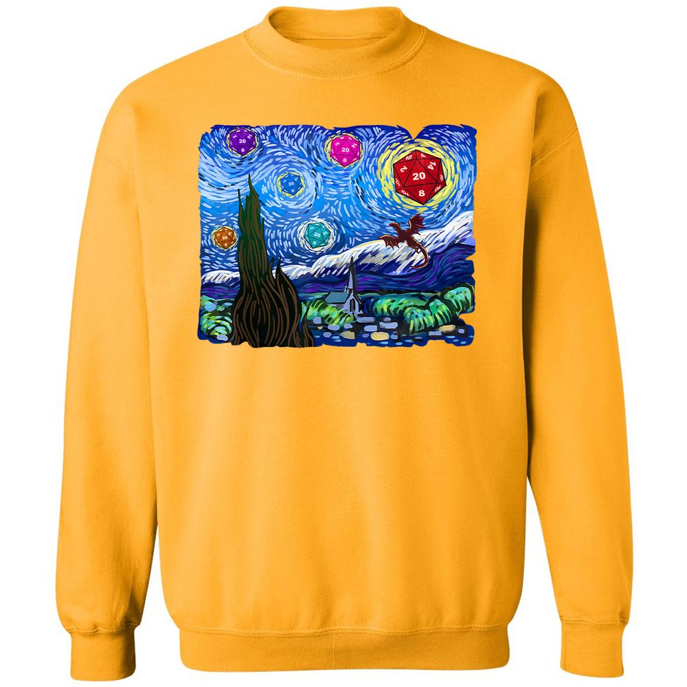 Dragon Starry Night Classic Unisex Sweatshirt - Gold - 11