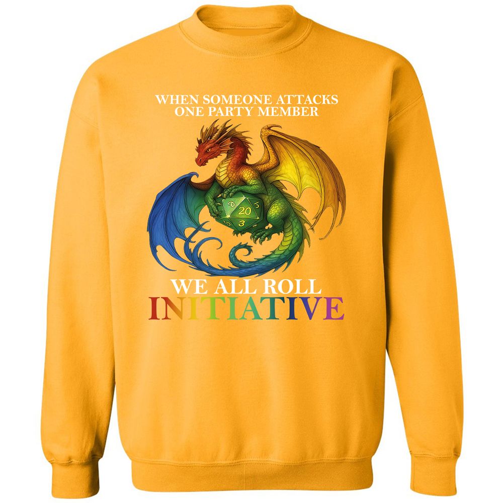 Dragon Roll For Initiative Classic Unisex Sweatshirt - Gold - 11