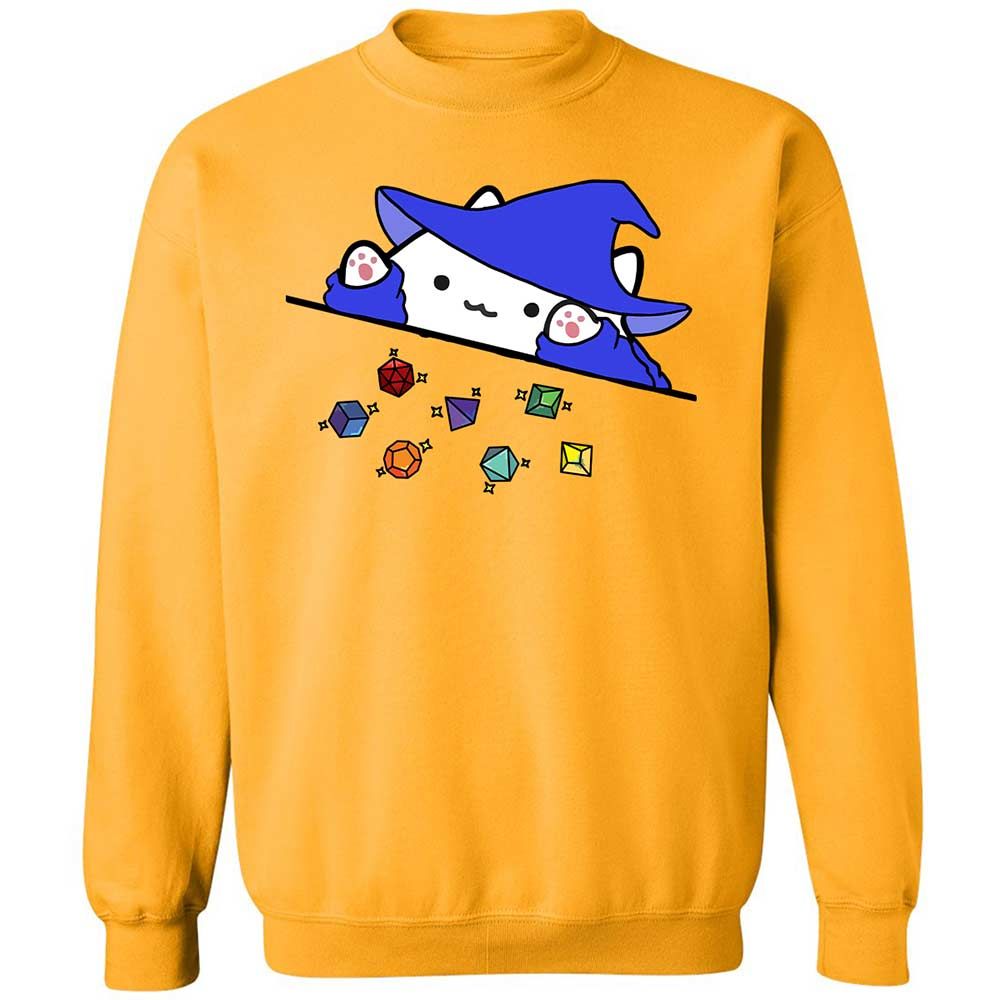Cat Throws Dices Classic Unisex Sweatshirt - Gold - 11