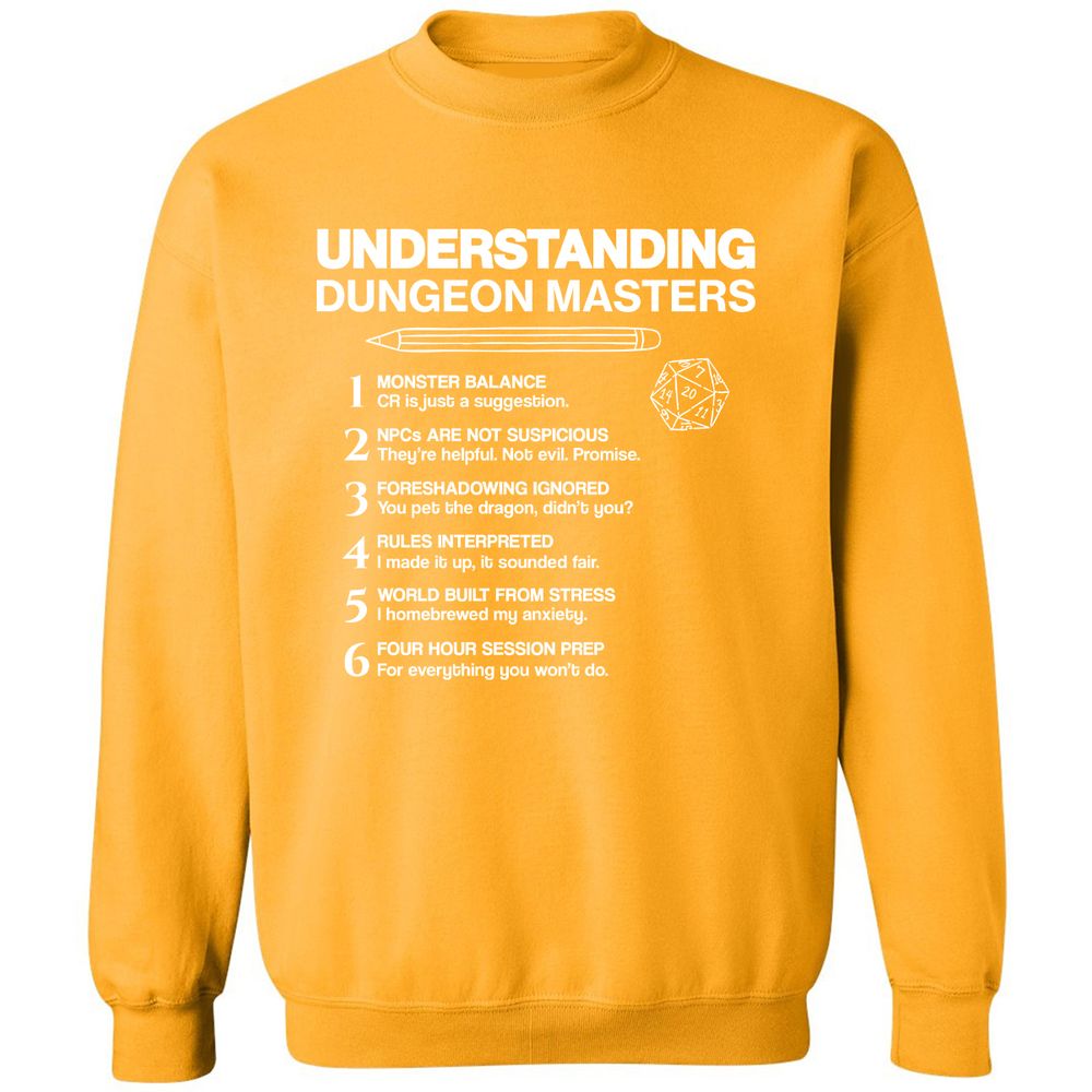 Understanding Dungeon Masters Classic Unisex Sweatshirt - Gold - 11