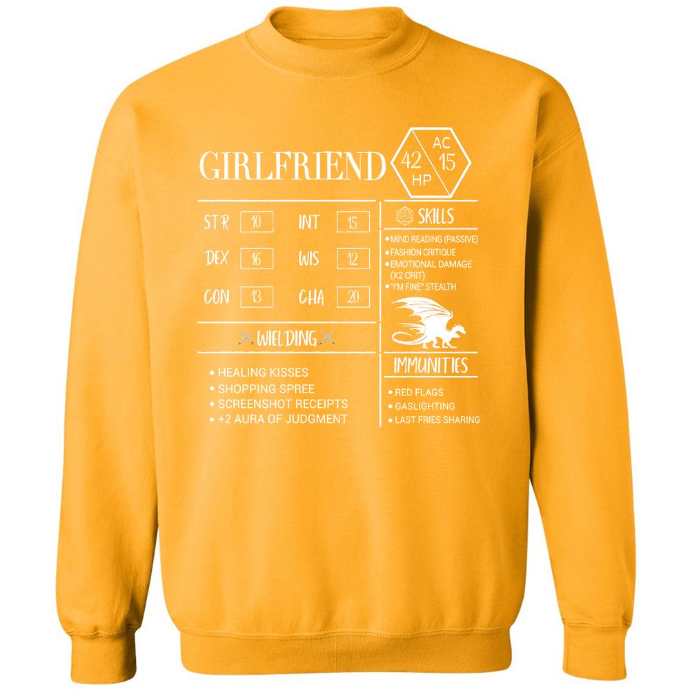 Girlfriend Stats Classic Unisex Sweatshirt - Gold - 11