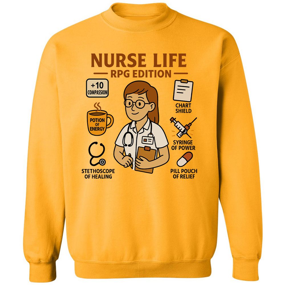 Nurse Life RPG Edition Classic Unisex Sweatshirt - Gold - 11