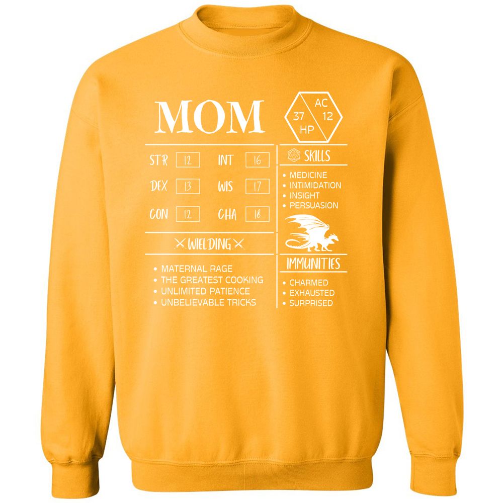 Mom Stats 2 Classic Unisex Sweatshirt - Gold - 11