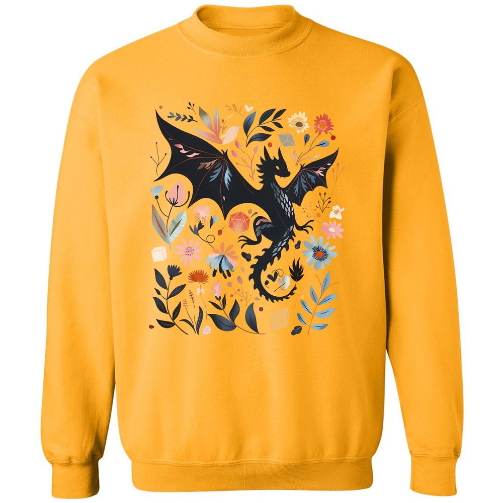 Floral DnD Dragon - Gold - 11
