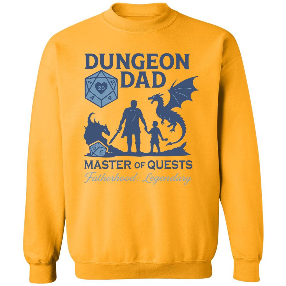 Dungeon Dad Master Of Quests Classic Unisex Sweatshirt - Gold - 11