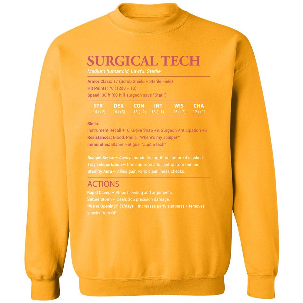 Surgical Tech Classic Unisex Sweatshirt - Gold - 11