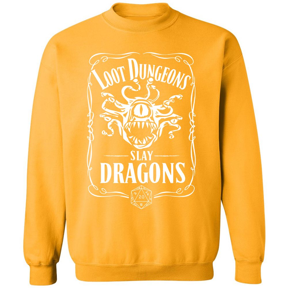 Loot Dungeon Slay Dragons Classic Unisex Sweatshirt - Gold - 11