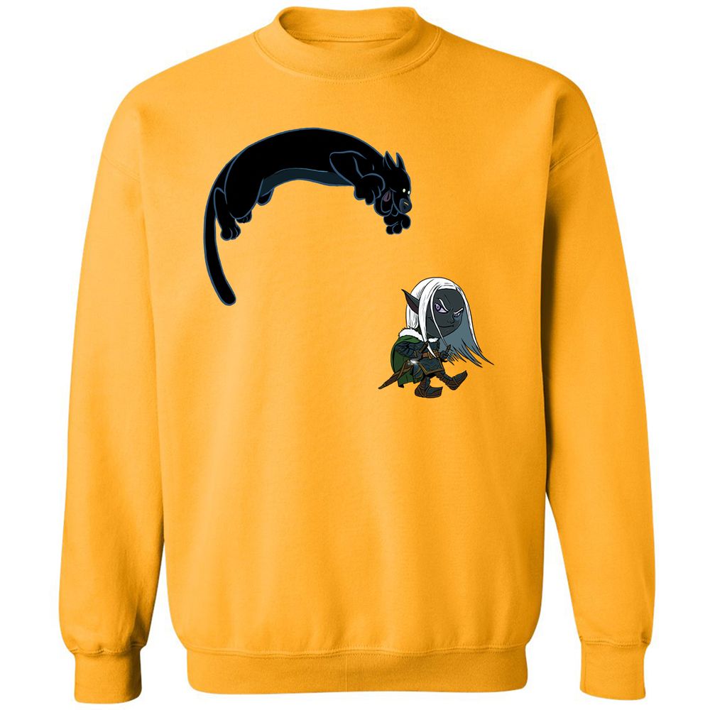 Drizzt and Guenhwyvar Classic Unisex Sweatshirt - Gold - 11