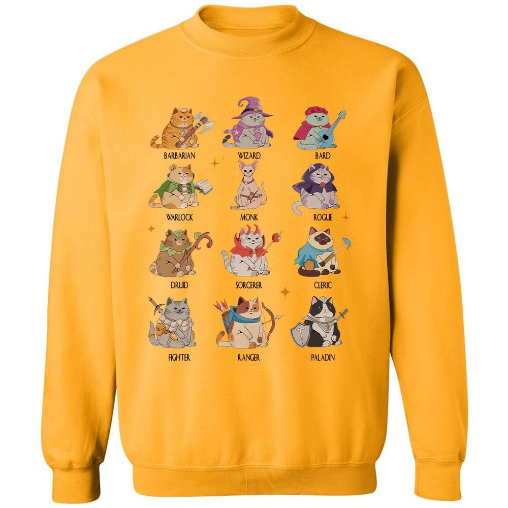 Dungeons And Cats Classic Unisex Sweatshirt - Gold - 11