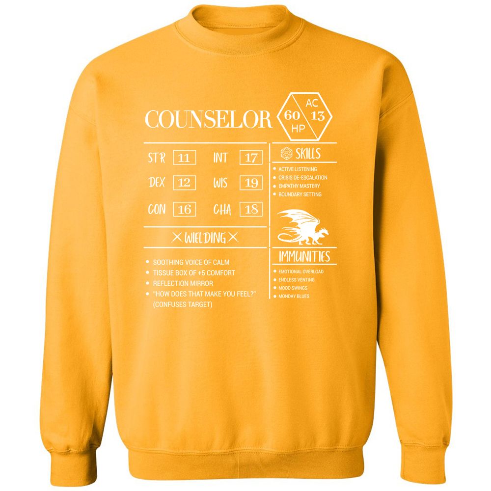 Counselor New Classic Unisex Sweatshirt - Gold - 11