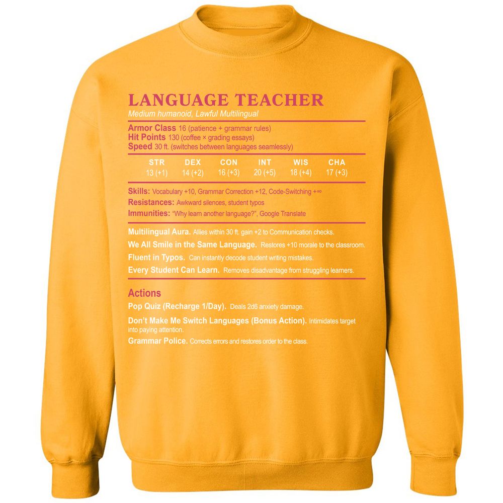 Language Teacher Classic Unisex Sweatshirt - Gold - 11