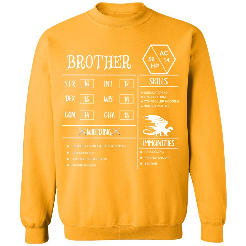 Brother Stats Classic Unisex Sweatshirt - Gold - 11