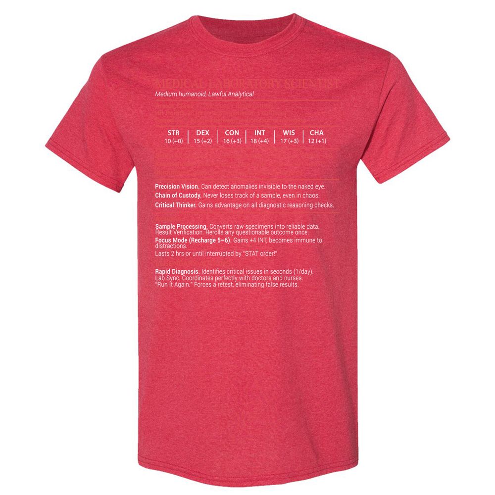 Medical Laboratory Scientist Stats Block - Heather Red - 11