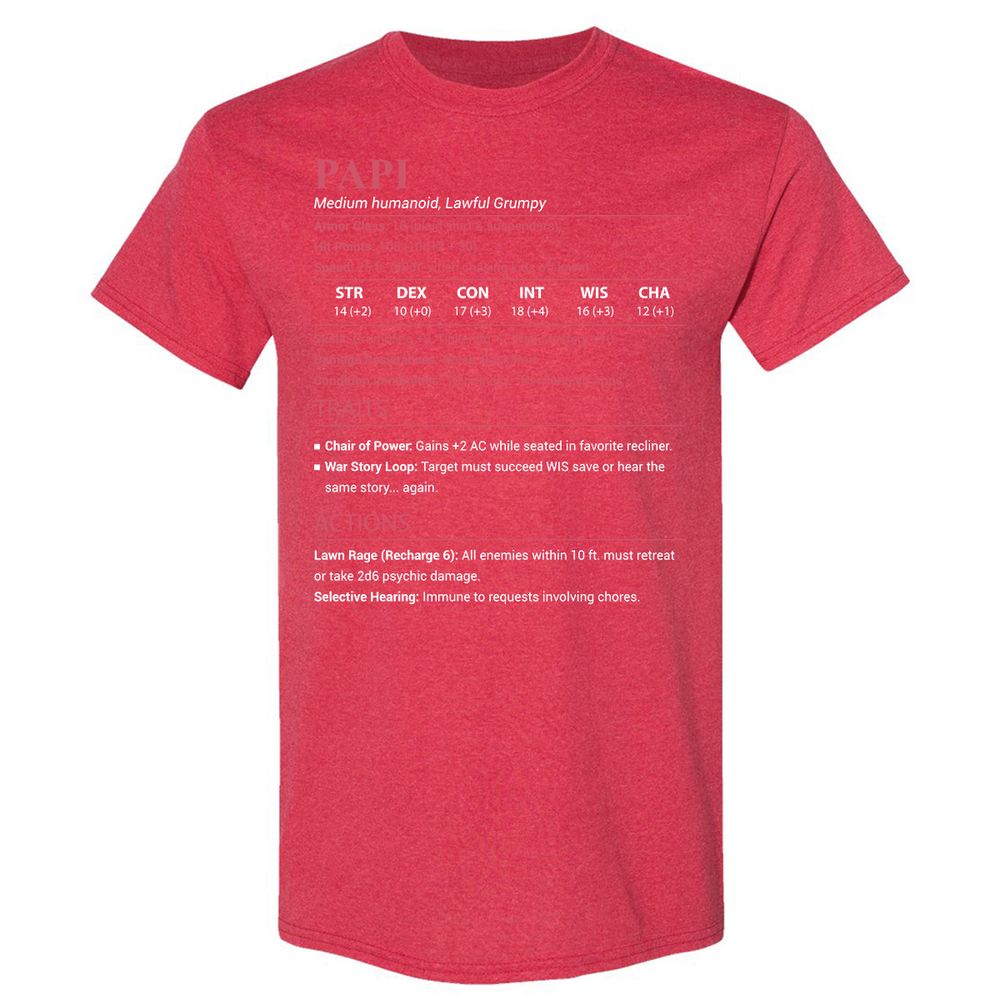 Papi Stats Classic Unisex T-Shirt - Heather Red - 11
