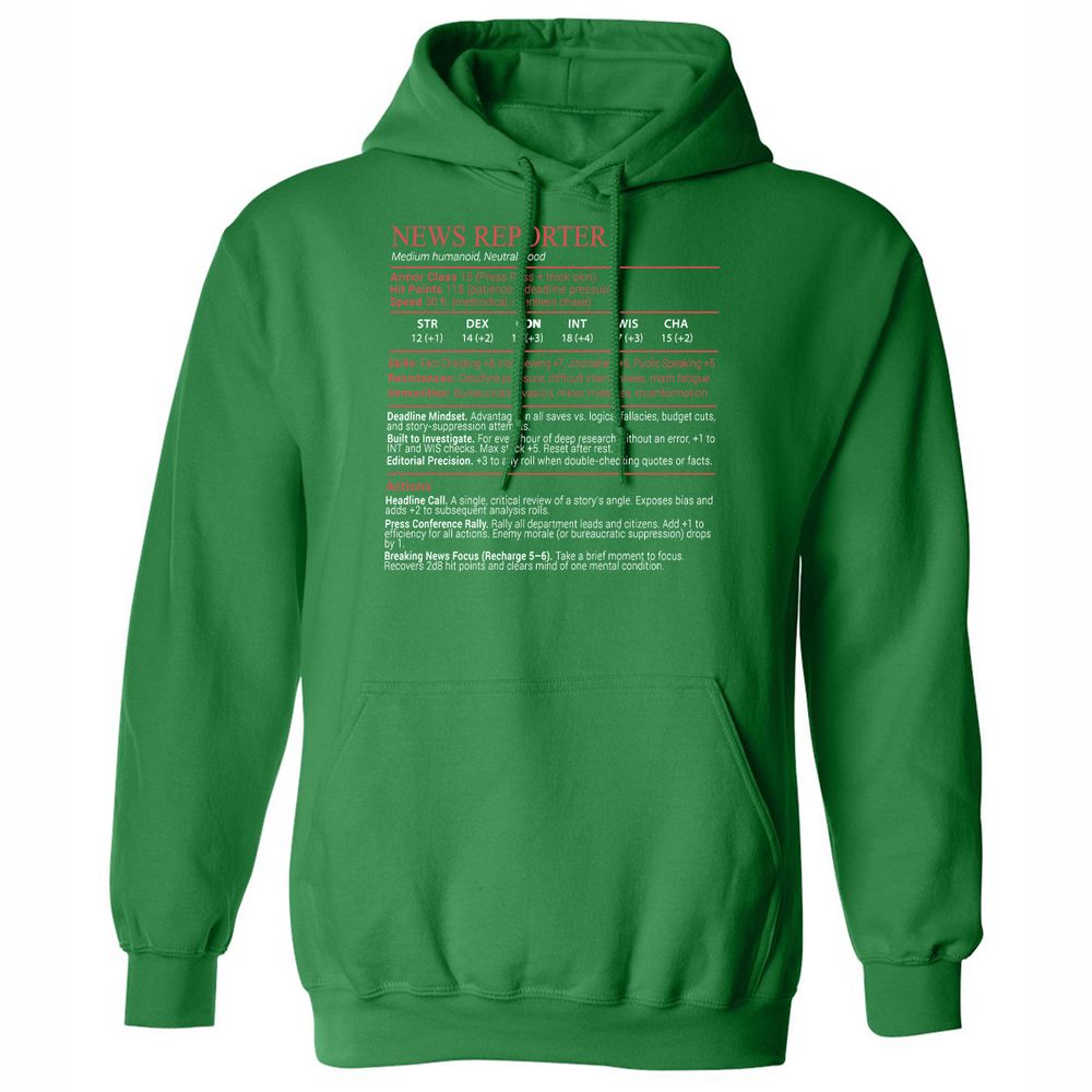 News Reporter Stats Block - Irish Green - 11