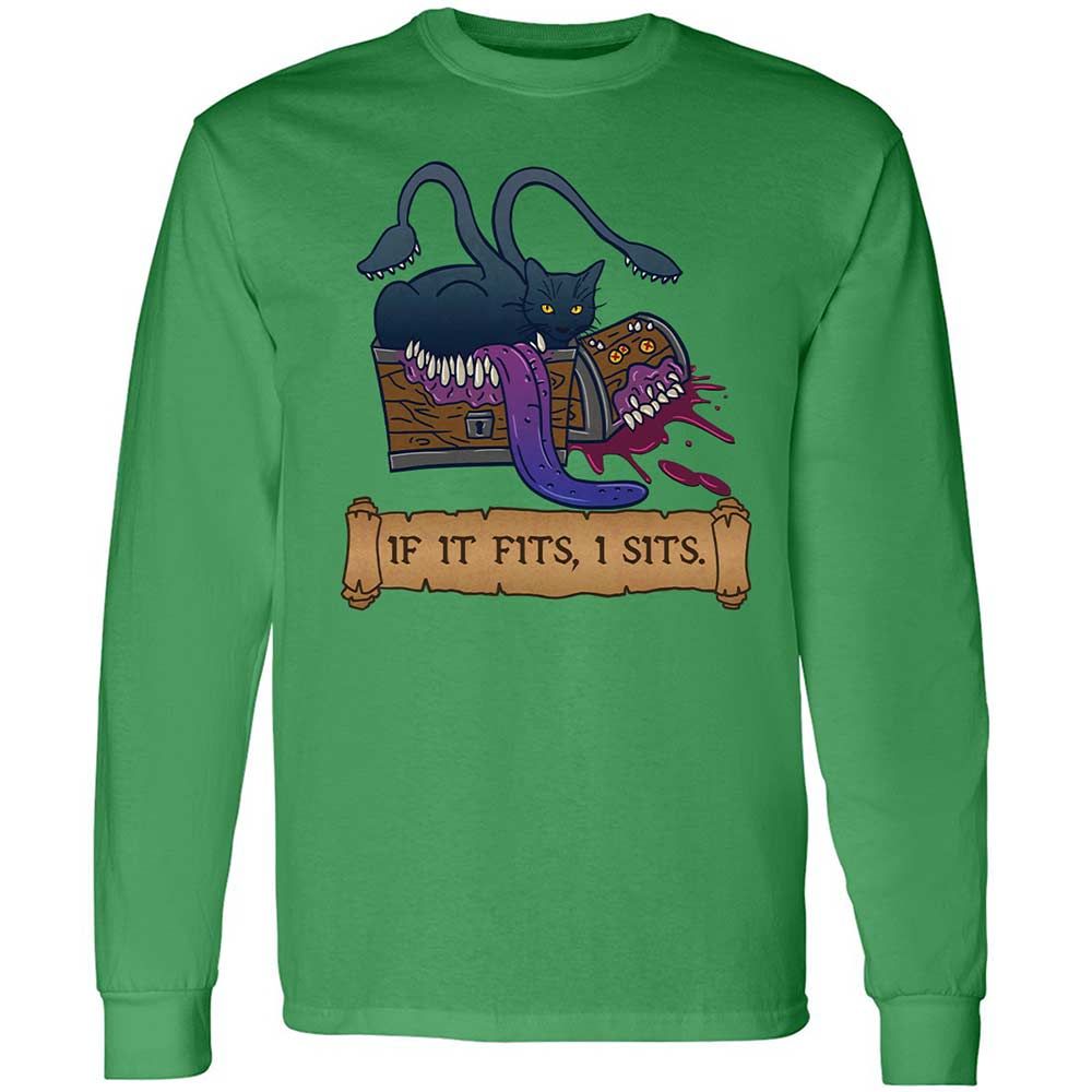 If It Fits I Sits Long Sleeve T-Shirt - Irish Green - 11