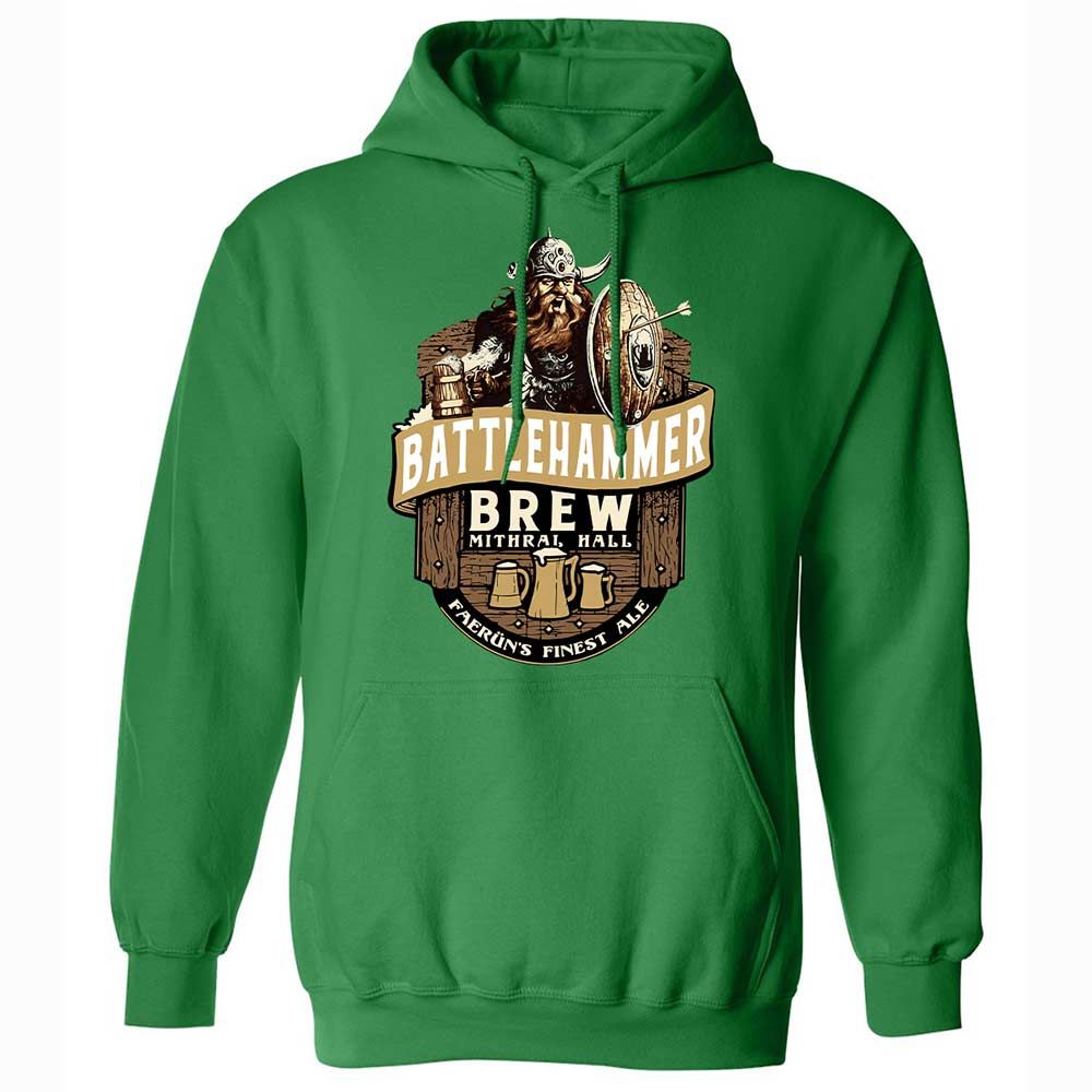 Battlehammer Brew Classic Unisex Hoodie - Irish Green - 11