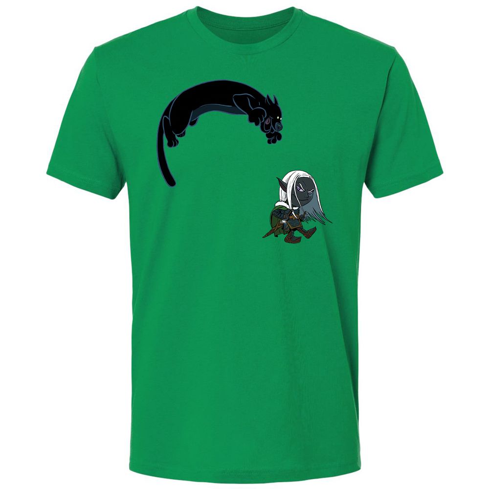 Drizzt and Guenhwyvar Premium Unisex T-Shirt - Kelly Green - 11