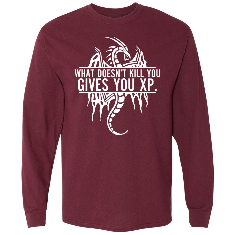 What Doesn't Kill You Long Sleeve T-Shirt - Maroon - 11