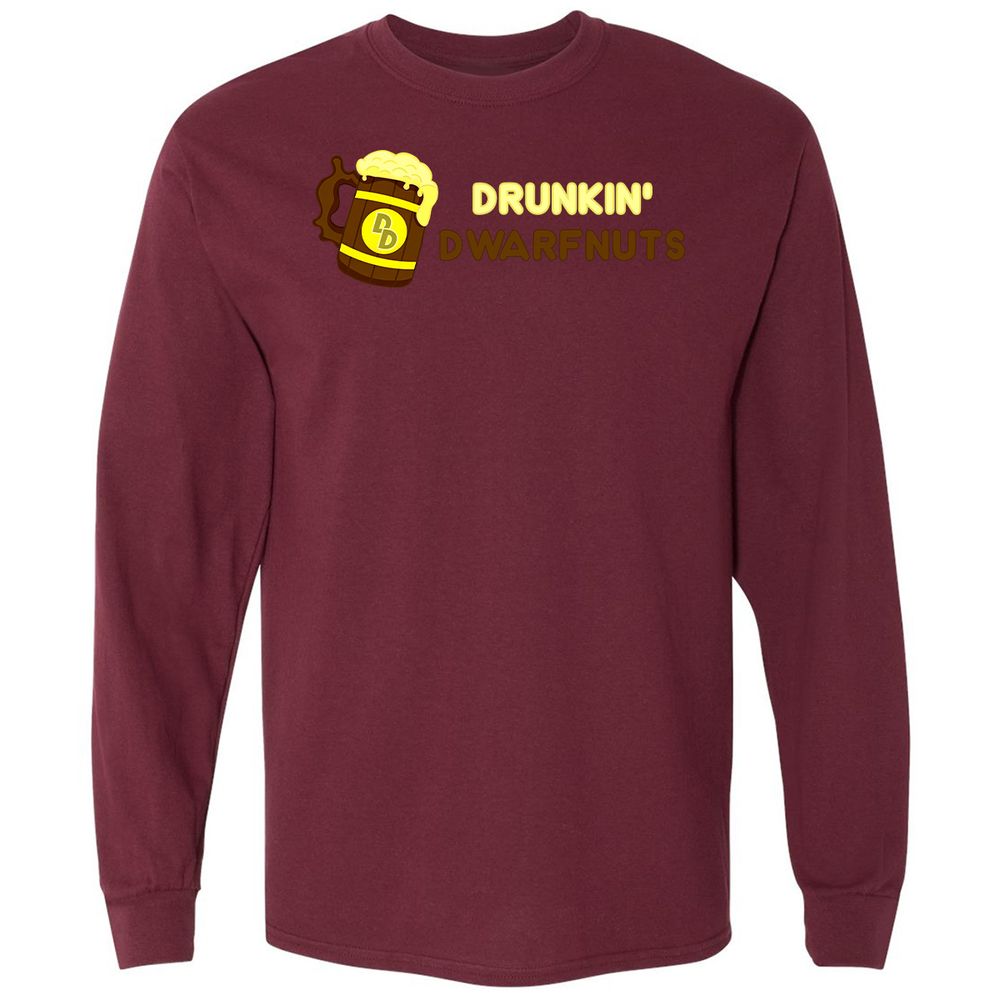 Drunkin' Dwartnuts Long Sleeve T-Shirt - Maroon - 11