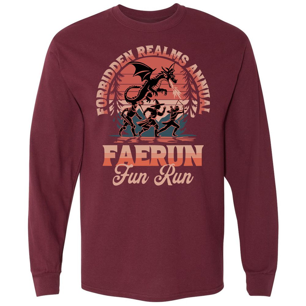 Faerun Fun Run Long Sleeve T-Shirt - Maroon - 11
