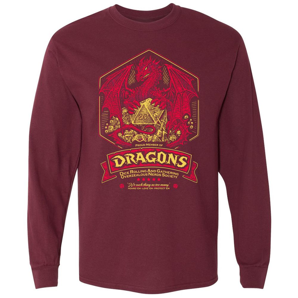 Fantasy Dragon With Dice - Maroon - 11