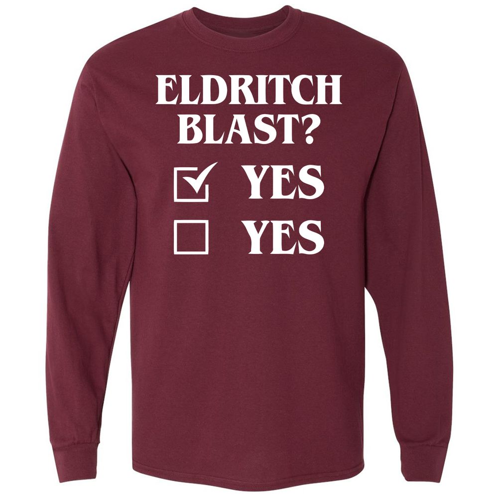 Eldritch Blast Yes Long Sleeve T-Shirt - Maroon - 11