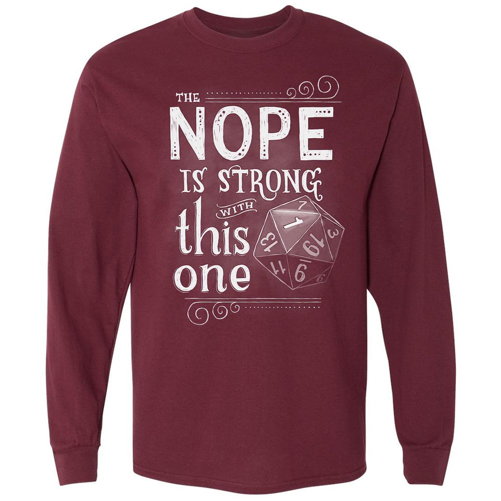 The NOPE is Strong with This One Long Sleeve T-Shirt - Maroon - 11