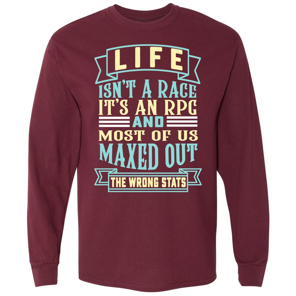 Life Is A RPG Long Sleeve T-Shirt - Maroon - 11