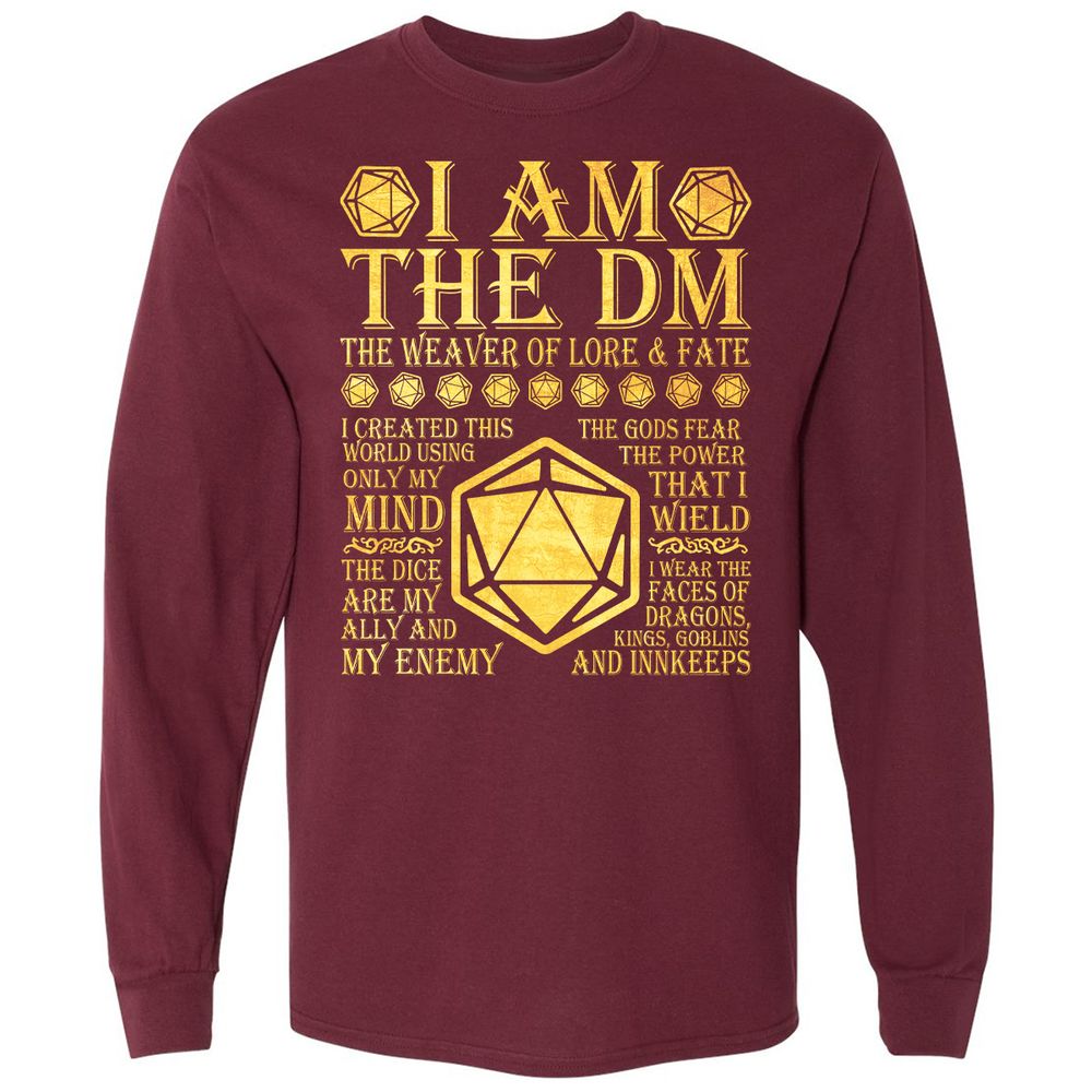 I Am The DM Long Sleeve T-Shirt - Maroon - 11