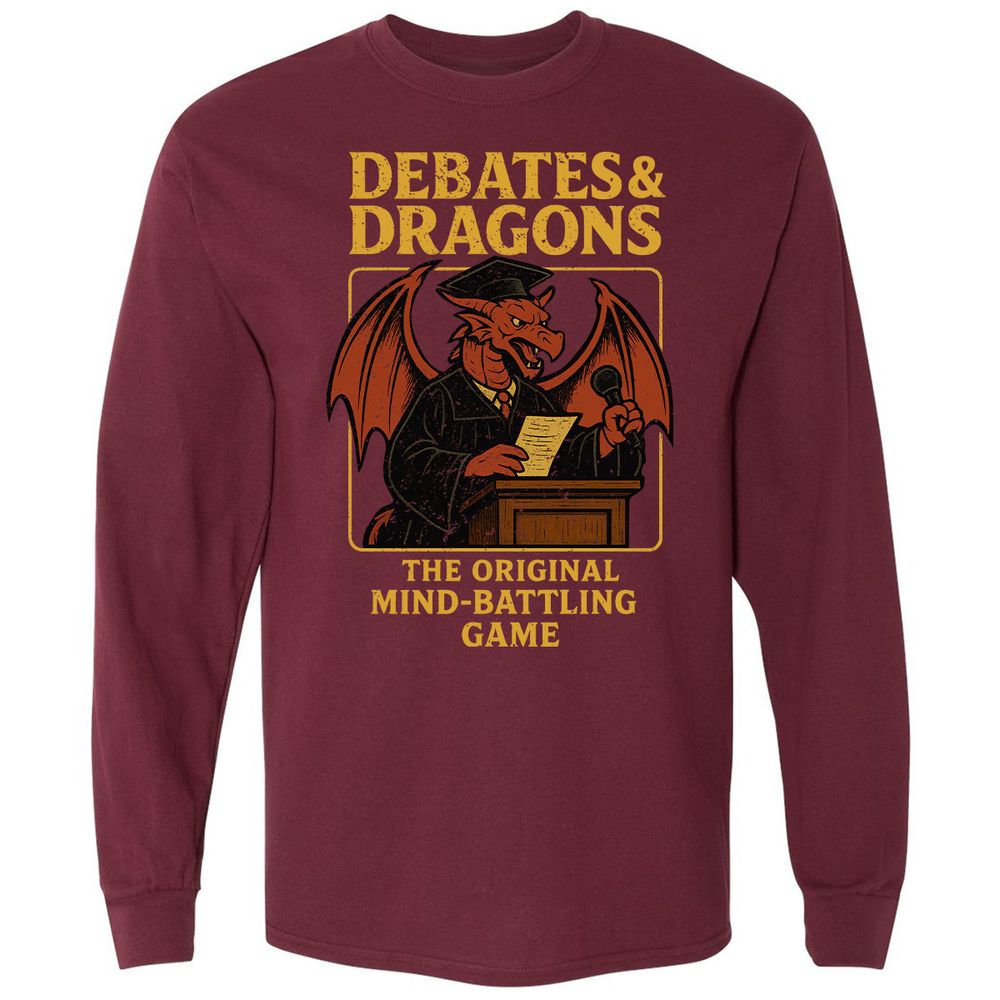 Debates & Dragons Long Sleeve T-Shirt - Maroon - 11