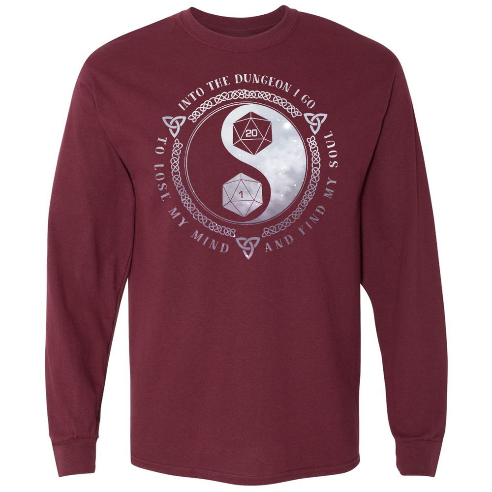Into The Dungeon I Go Long Sleeve T-Shirt - Maroon - 11