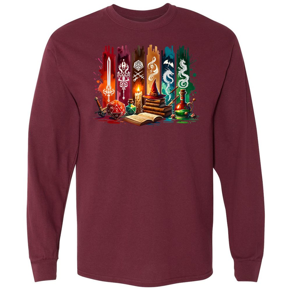 DnD Classes Long Sleeve T-Shirt - Maroon - 11