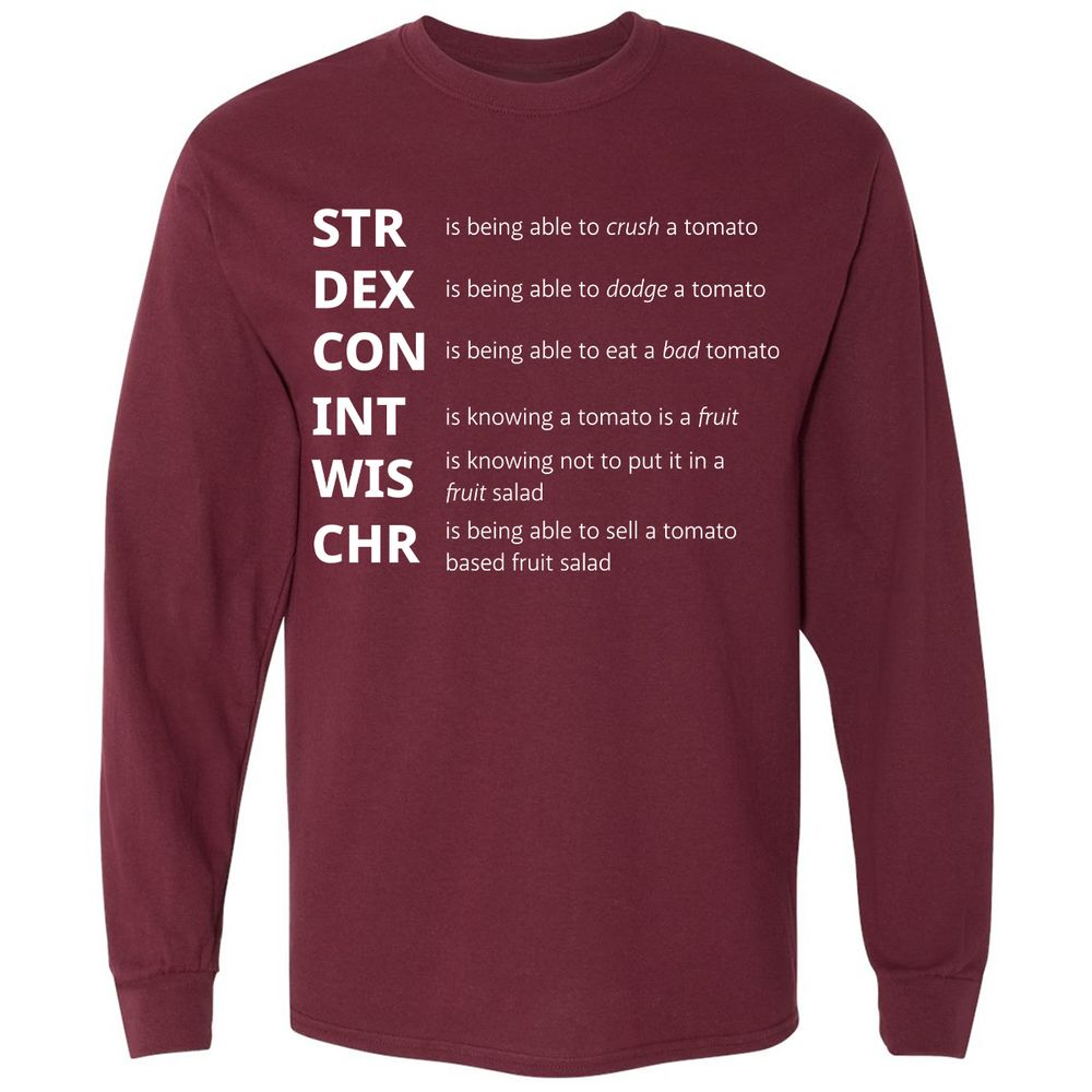 Tomato Stats – RPG Meme Edition - Maroon - 11