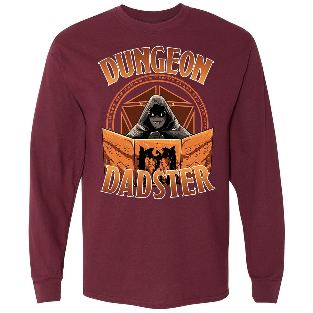 Dungeon Dadster Long Sleeve T-Shirt - Maroon - 11