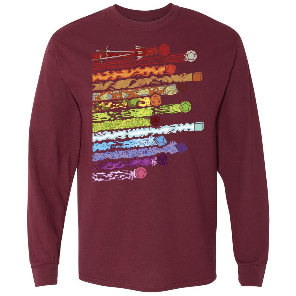 Damage Dices Long Sleeve T-Shirt - Maroon - 11