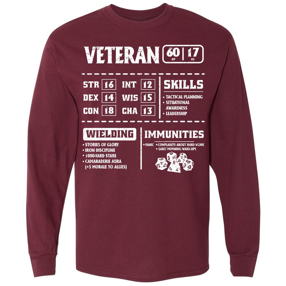 Veteran New Ver. Long Sleeve T-Shirt - Maroon - 11
