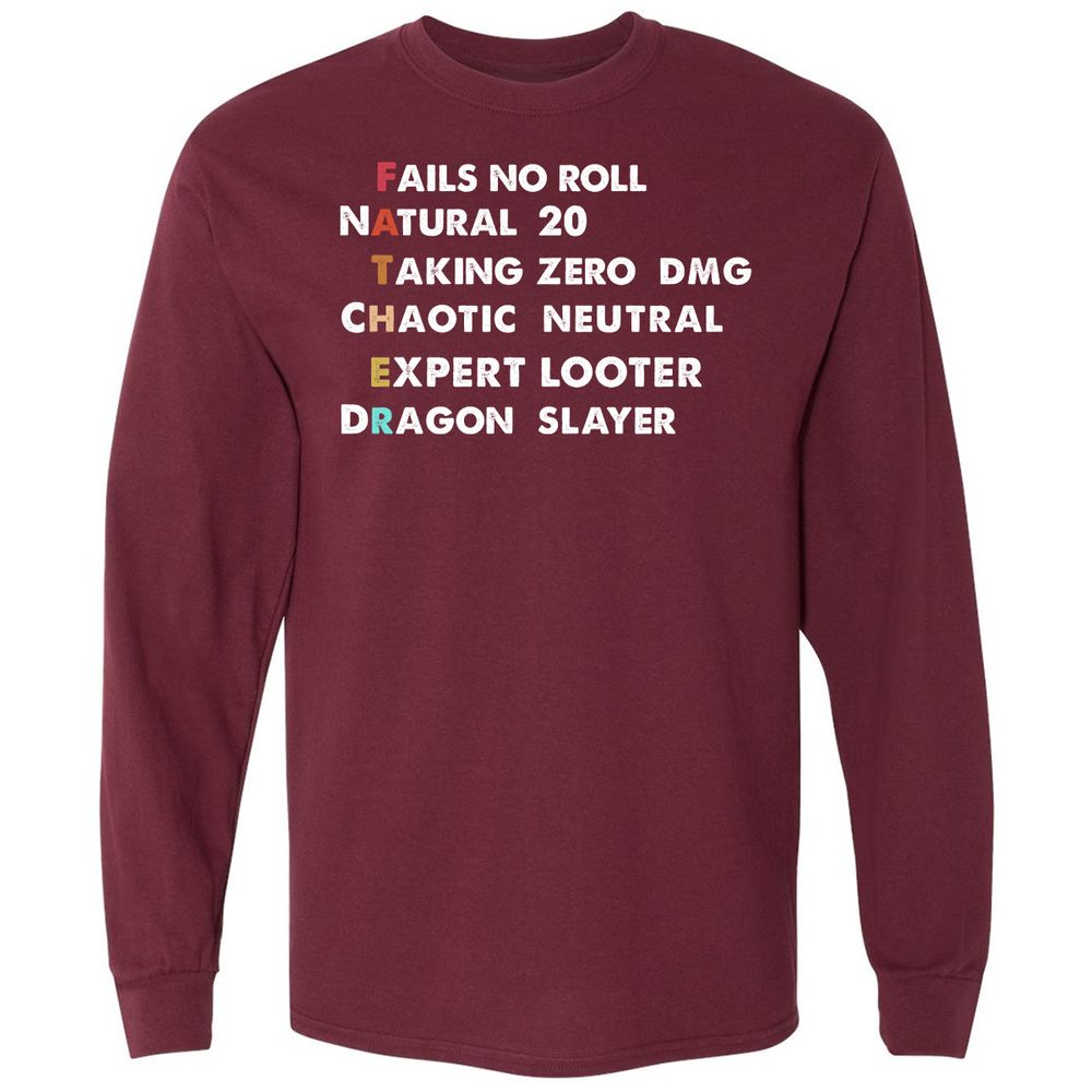 Father D&D Long Sleeve T-Shirt - Maroon - 11