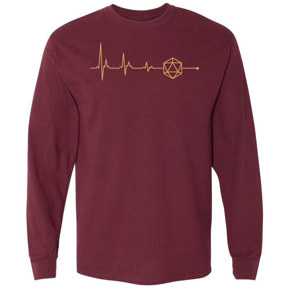 D20 Dice Is My Life Long Sleeve T-Shirt - Maroon - 11
