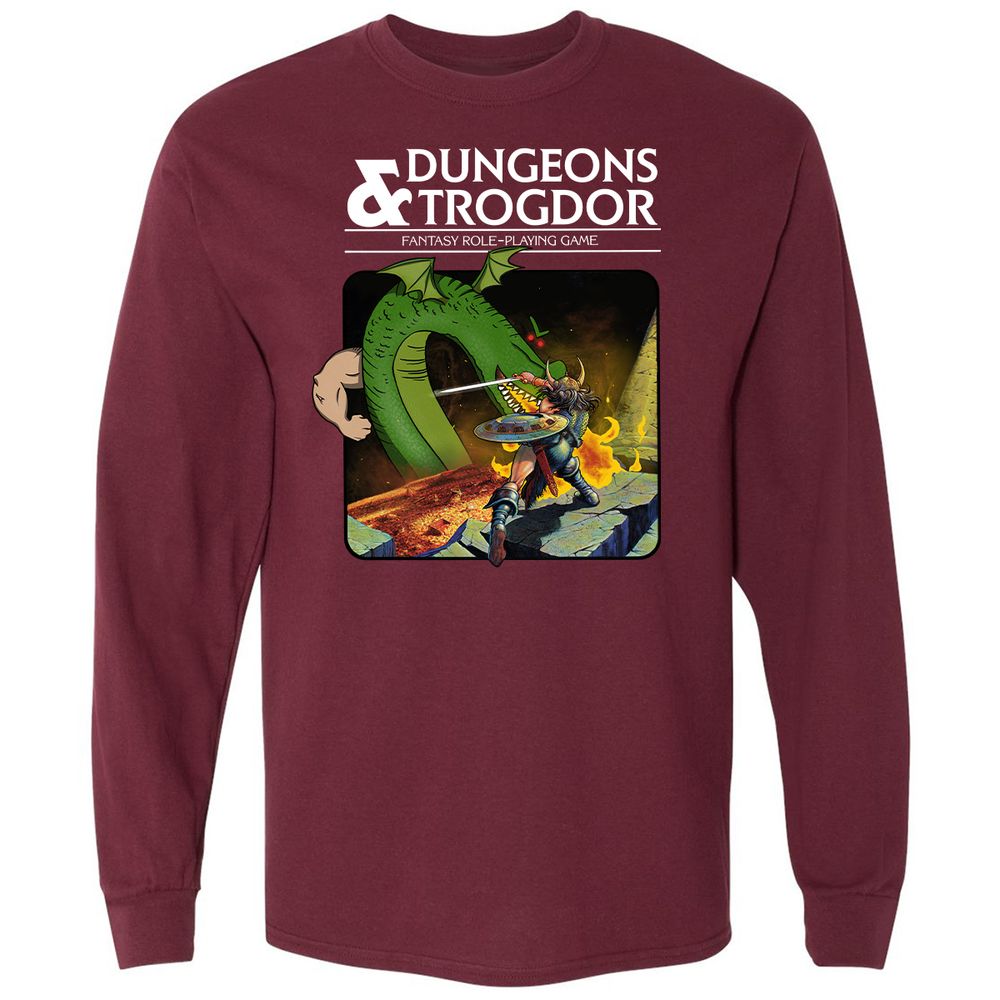 Trogdor Long Sleeve T-Shirt - Maroon - 11